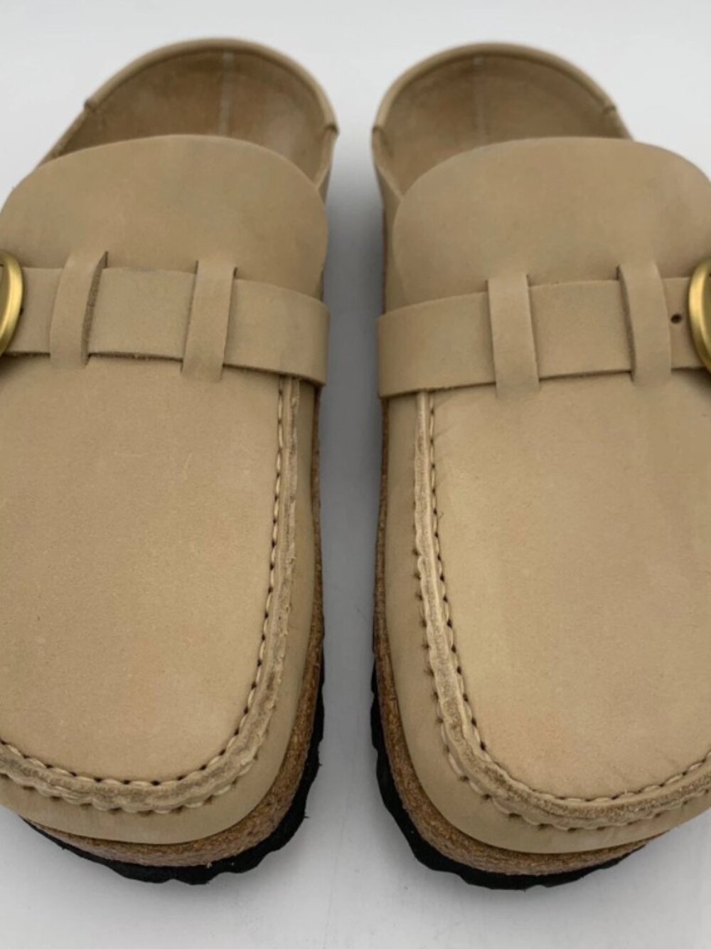 Birkenstock Buckley Sandcastle Nubuck Leather Narrow Width Clogs